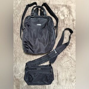 Roots Backpack and Crossbody Travel Bag Set